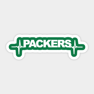 packers heartbeat white T-shirt Sticker